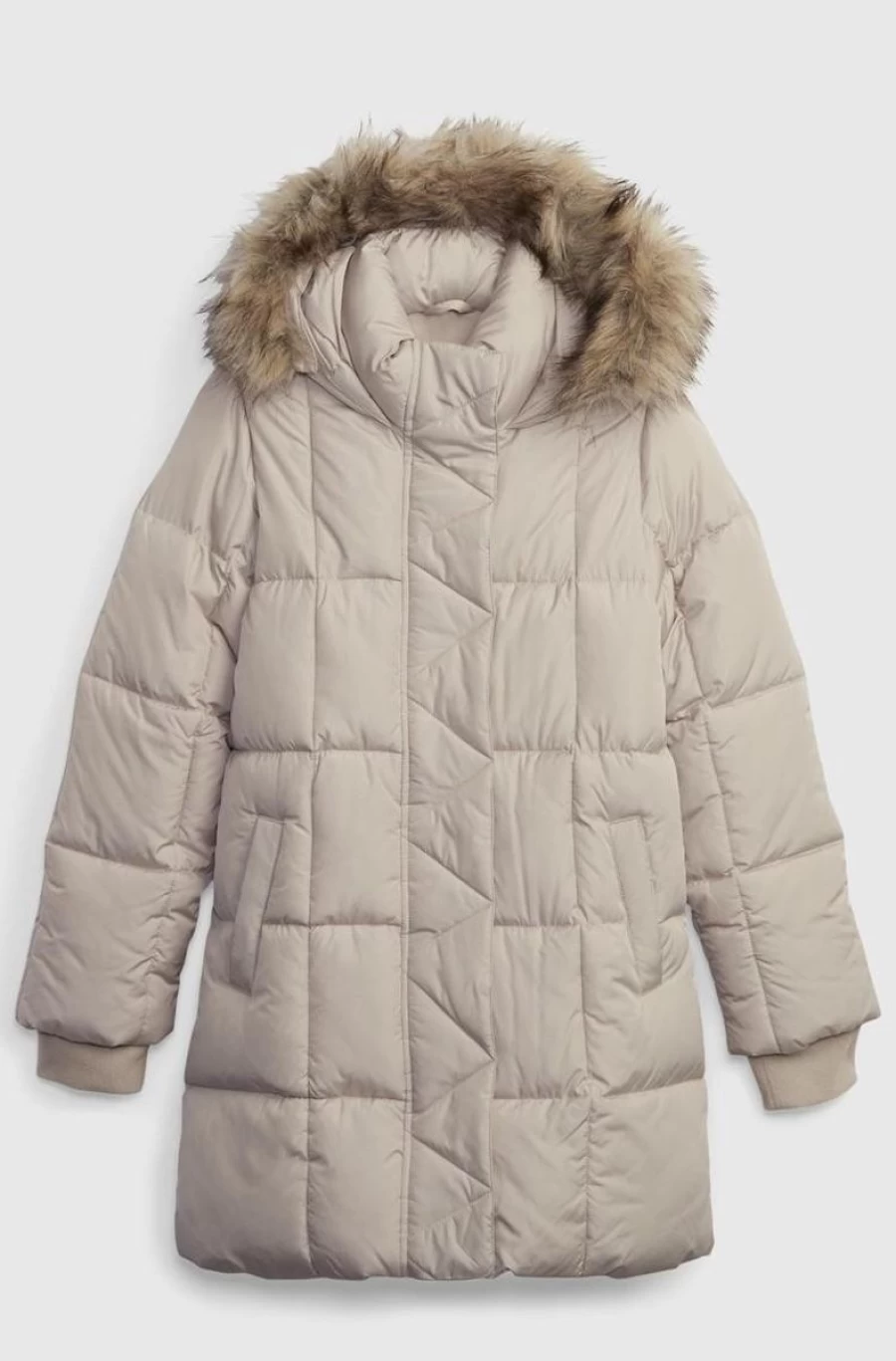 GAP Girls Beige Heavyweight Winter Parka Jacket for Kids
