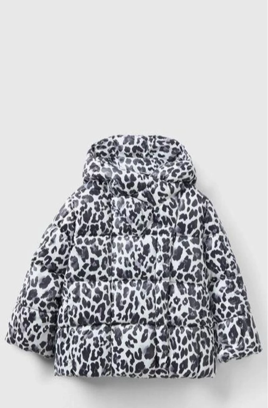 Benetton Girls' Animal Print Puffer Jacket - Stylish Winter Coat for Kids