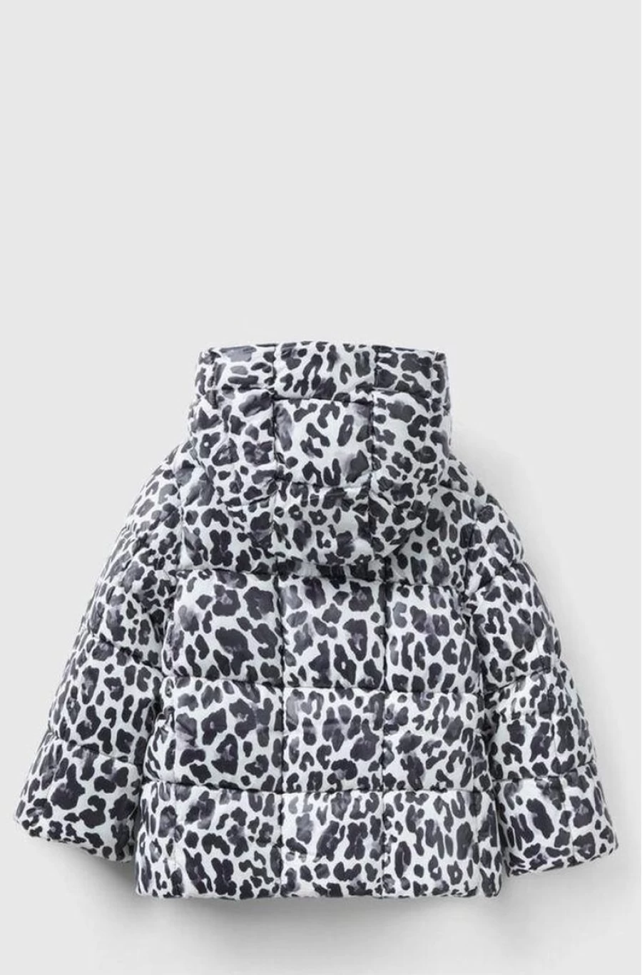 Benetton Girls' Animal Print Puffer Jacket - Stylish Winter Coat for Kids