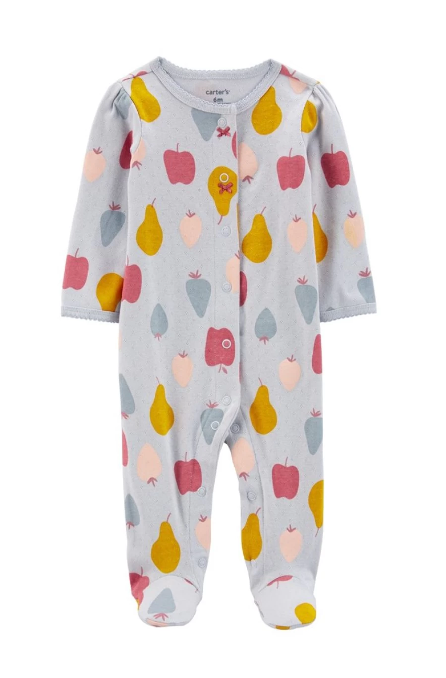 CARTER'S Blue Cotton Snap-Up Sleep & Play for Girls - Soft Baby Pajamas