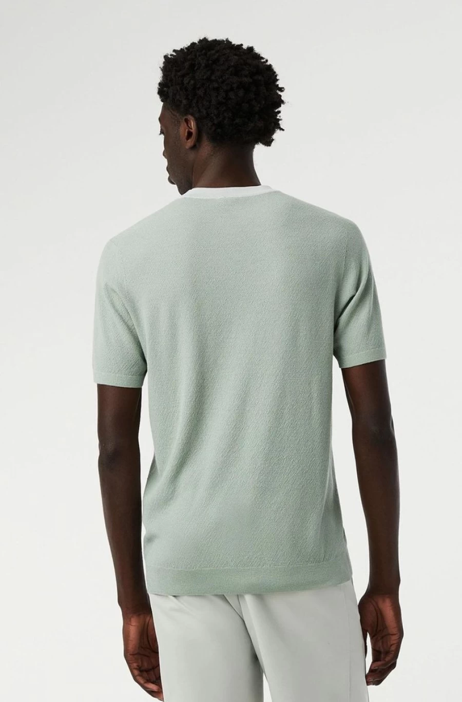 ALPHATAURI Men's Flat Knit Cashmere Blend T-Shirt – Luxury Soft Comfort Tee