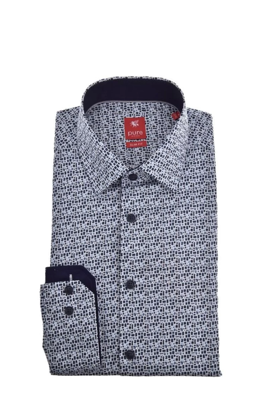 "PURE H.TICO Men's Slim Fit City Print Long Sleeve Shirt"