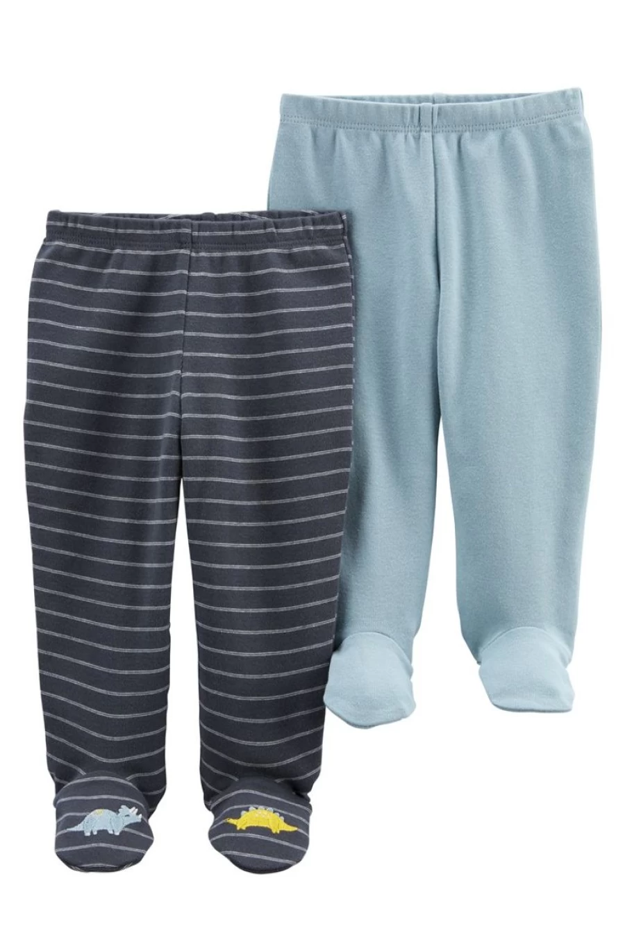 CARTER'S Boys 2-Pack Cotton Footed Pants - Multi Color Baby Sleepwear
