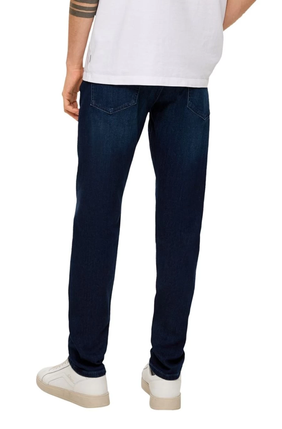 S.OLIVER Men's Blue Mauro Regular Fit Tapered Leg Stretch Cotton Blend Jeans