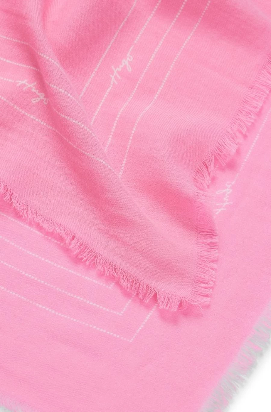 "HUGO BOSS Women's Cotton Scarf with Embroidered Logo - Luxury Fashion Accessory"