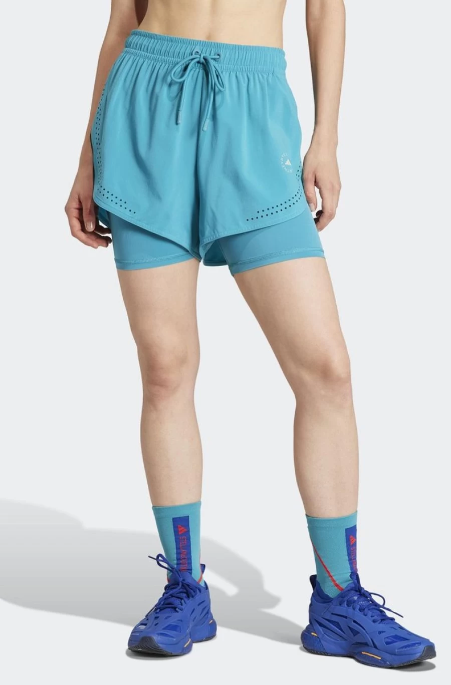 Adidas Women's Blue True Purpose 2-in-1 Training Shorts by Stella McCartney