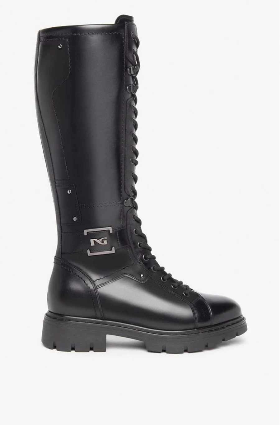 "NEROGIARDINI Women's Black Leather Boots – Stylish & Comfortable Footwear"