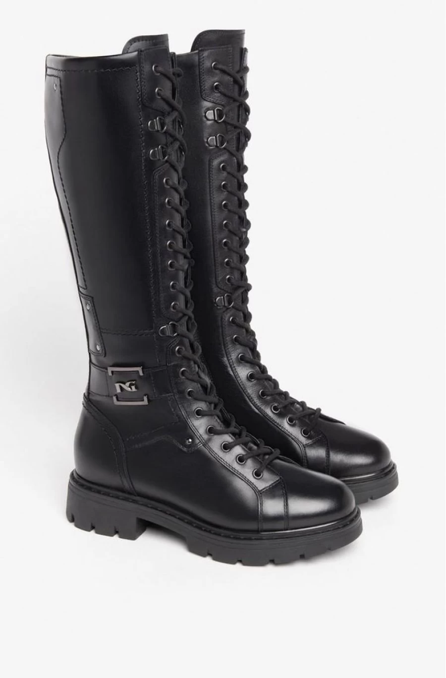 "NEROGIARDINI Women's Black Leather Boots – Stylish & Comfortable Footwear"