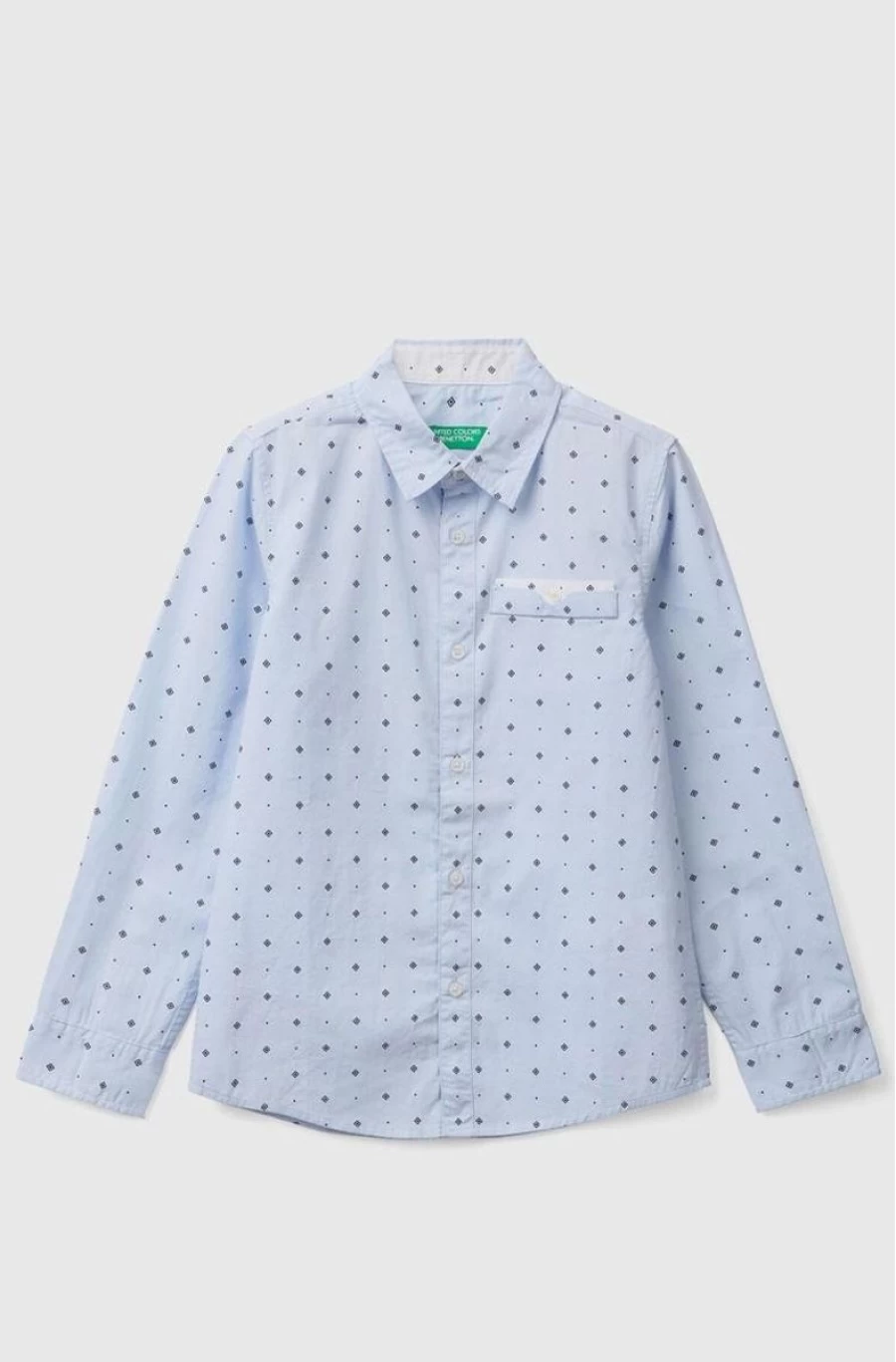 Benetton Boys' Micro Patterned Shirt - Stylish Kids' Top