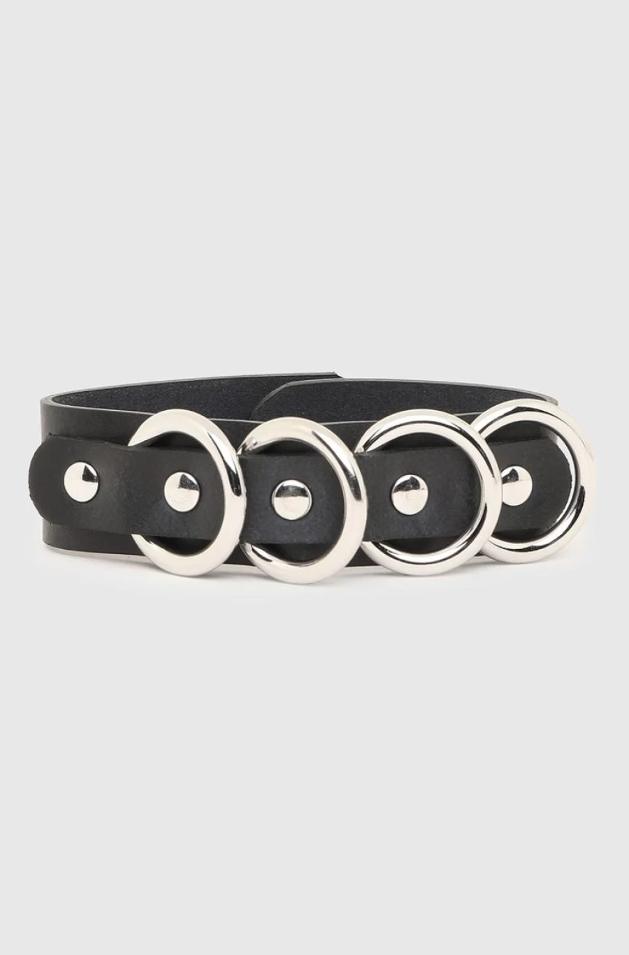 DIESEL Women's Leather Bracelet with Metal Rings - Stylish Fashion Accessory