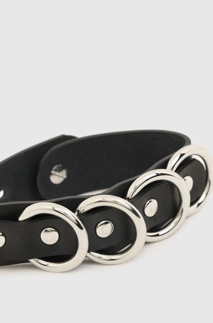 DIESEL Women's Leather Bracelet with Metal Rings - Stylish Fashion Accessory