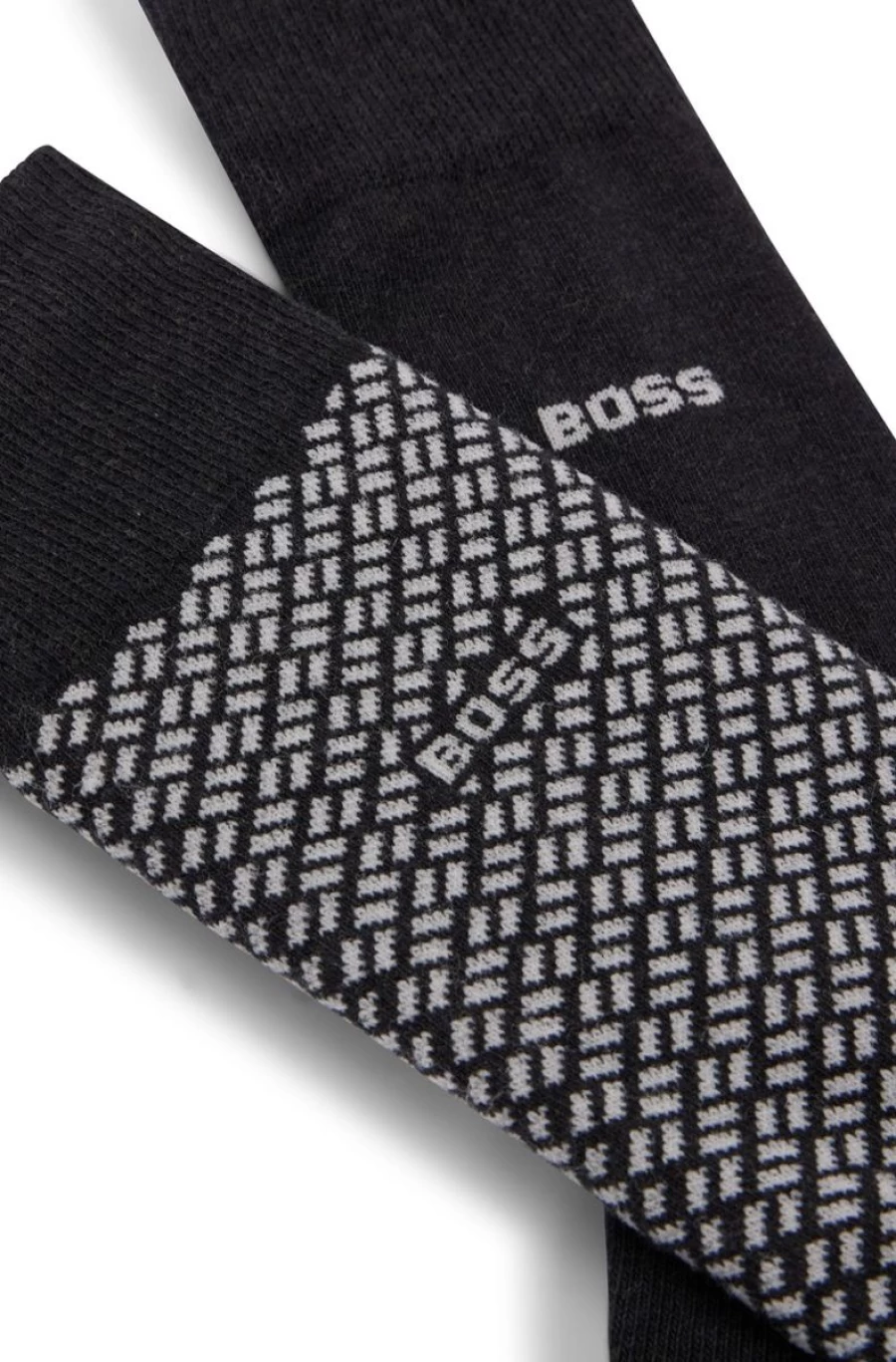 HUGO BOSS Men's Dark Blue Cotton Blend Socks - Two-Pack