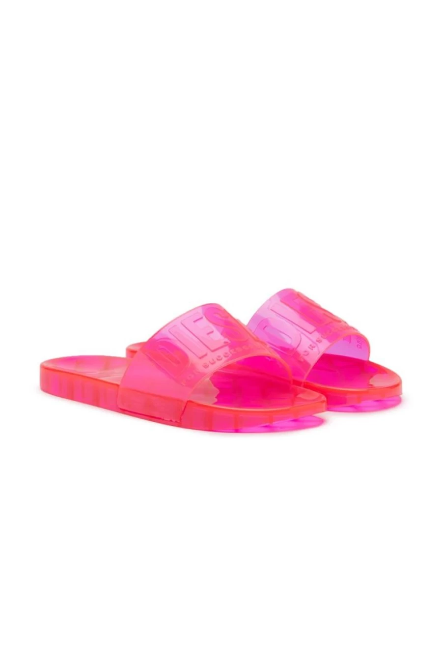 DIESEL Men's Sa-Karaibi GL X Slides in Pink Fluo Neon Clear