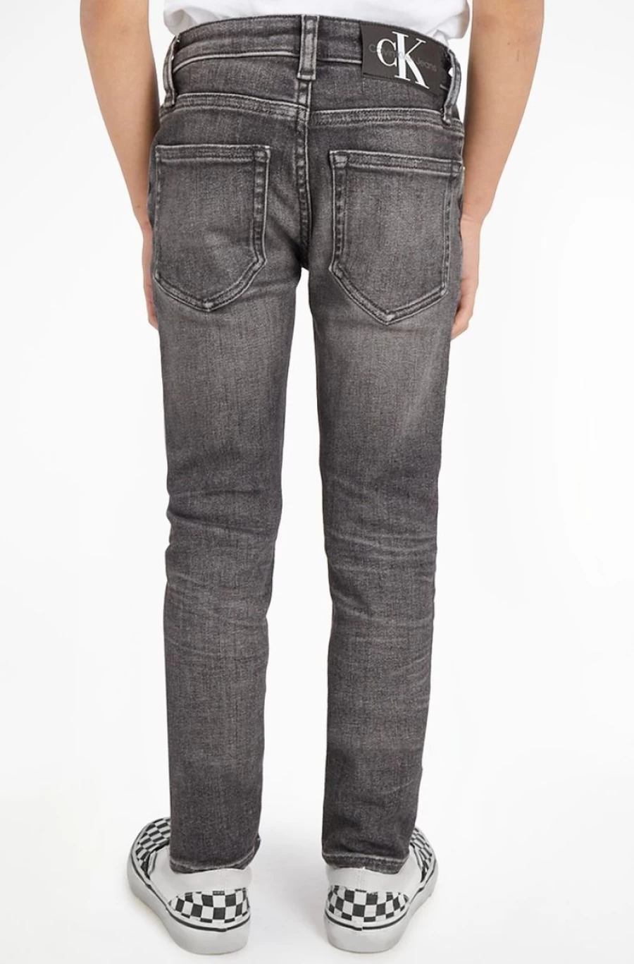 CALVIN KLEIN Boys' Mid Rise Skinny Jeans for Kids - Slim Fit Denim Pants
