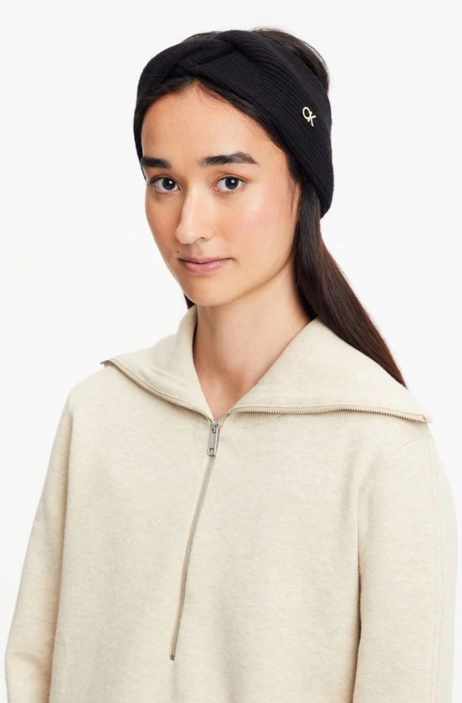 CALVIN KLEIN Women's Recycled Knit Headband – Eco-Friendly Stretch Hair Band for Women