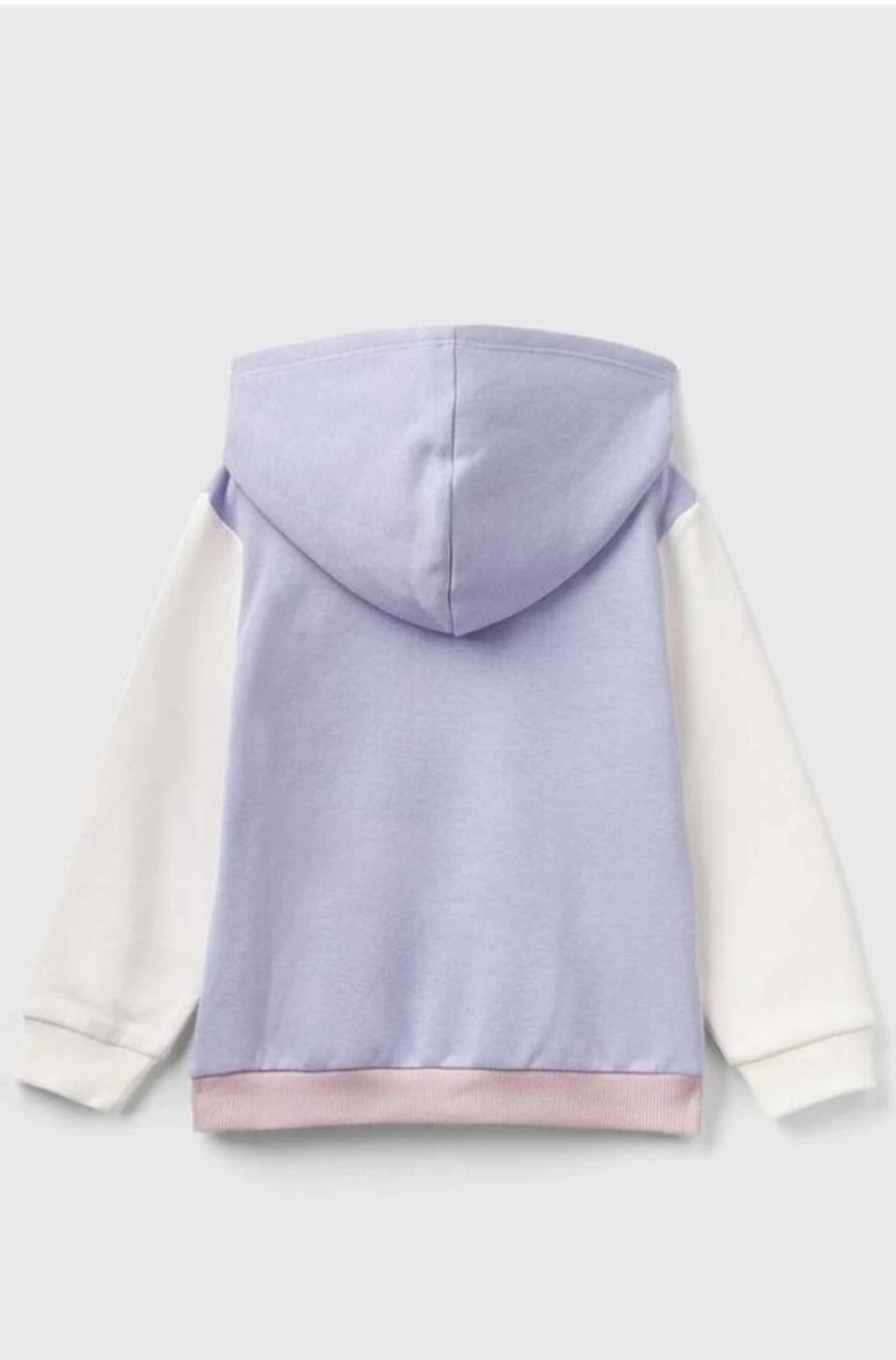 Benetton Girls' Pink Cotton Blend Zip-Up Hooded Sweatshirt