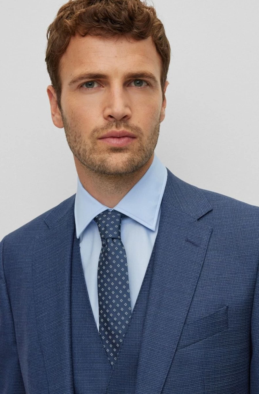 "HUGO BOSS Men's Handmade Silk Jacquard Tie - Premium Patterned Design"