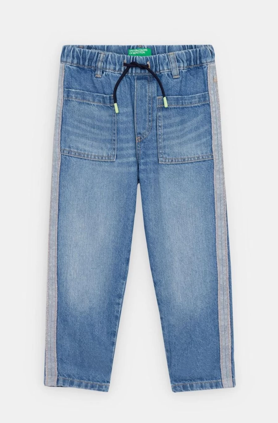 BENETTON Boys' Blue Baggy Four-Pocket Denim Jeans for Kids