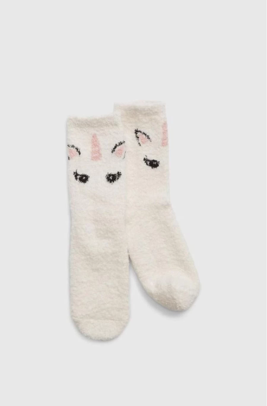 GAP Girls' Multi Unicorns Fuzzy Recycled Crew Socks for Kids