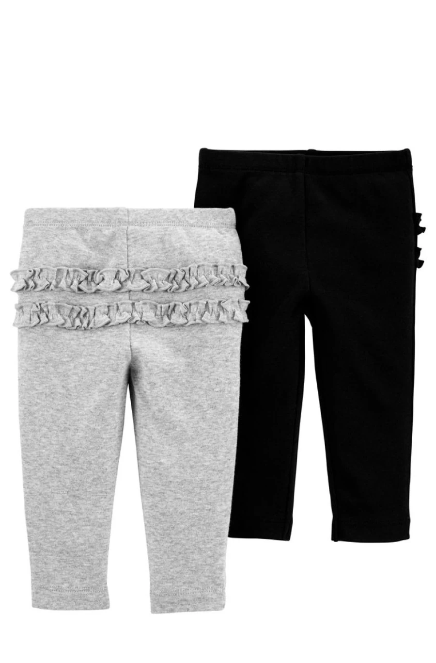 CARTER'S Girls' 2-Pack Cotton Pants - Multi Color Soft & Comfortable Toddler Pants