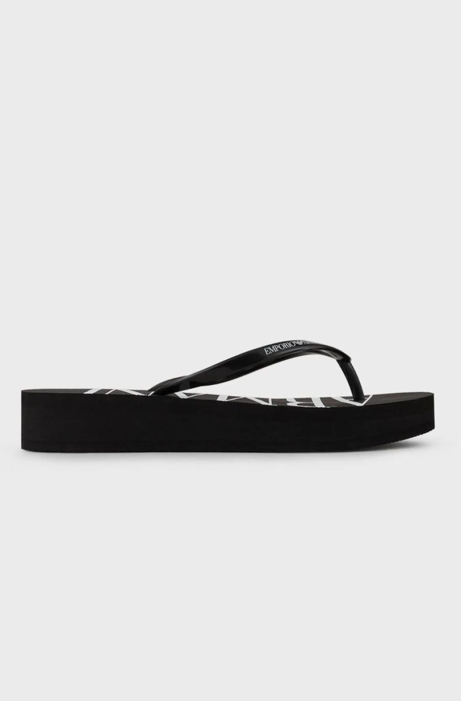 EMPORIO ARMANI Women's Black Platform Flip Flops - Stylish Comfort Sandals