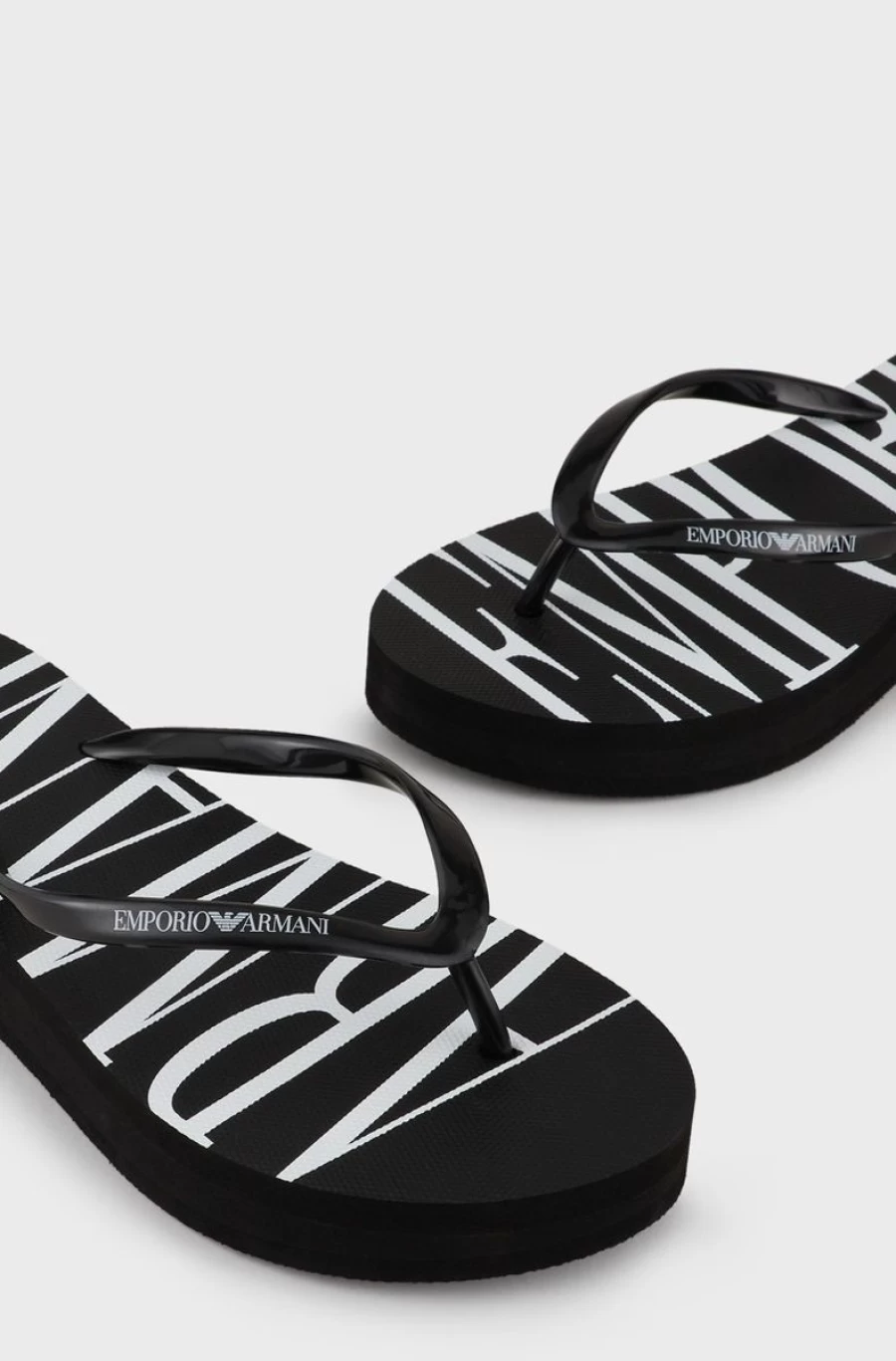 EMPORIO ARMANI Women's Black Platform Flip Flops - Stylish Comfort Sandals