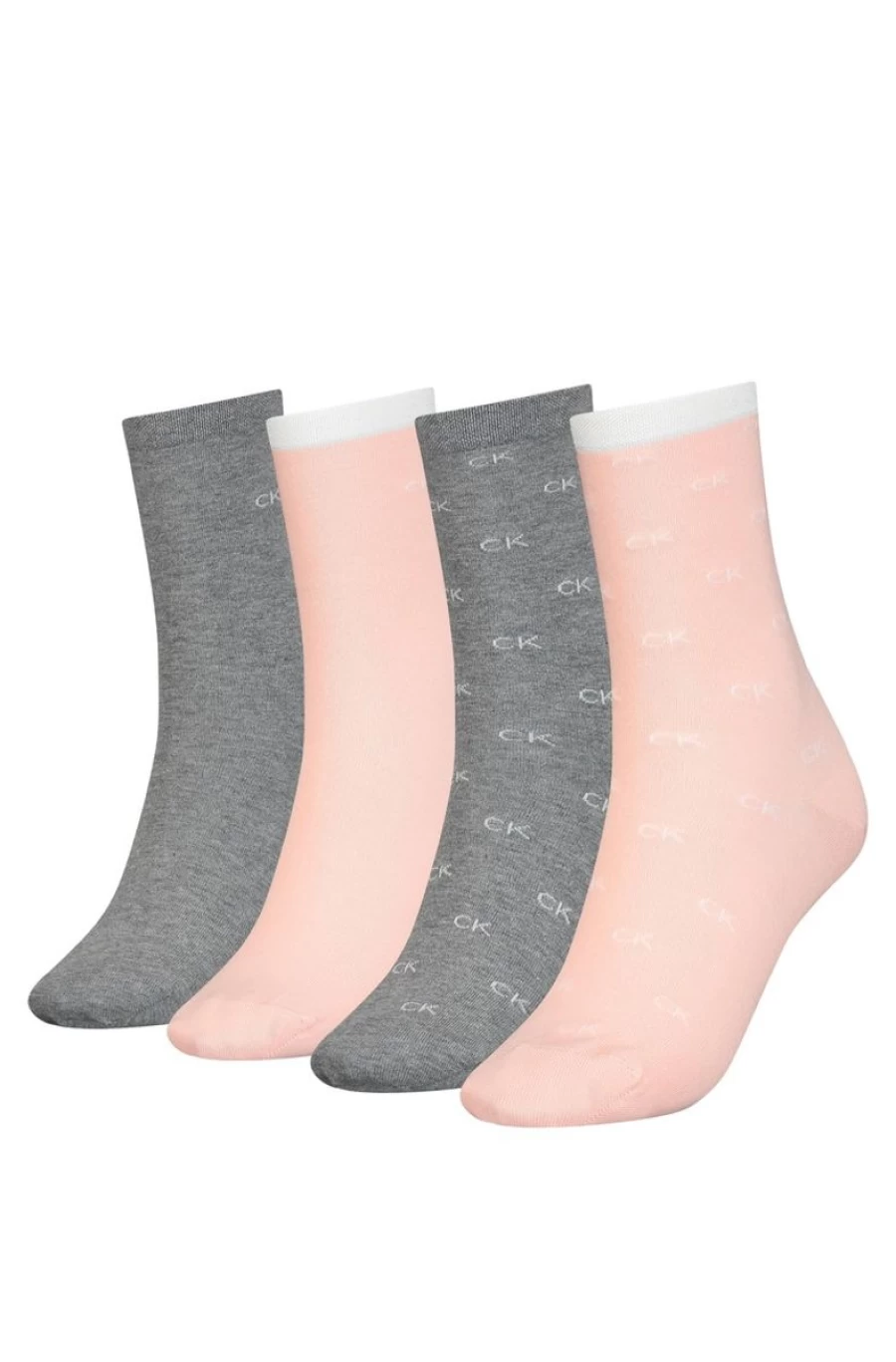 CALVIN KLEIN Women's 4-Pack Crew Socks Gift Set - Soft Comfortable Casual Socks for Women