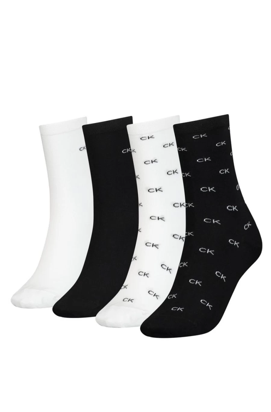 CALVIN KLEIN Women's 4-Pack Crew Socks Gift Set - Soft Comfortable Casual Socks for Women