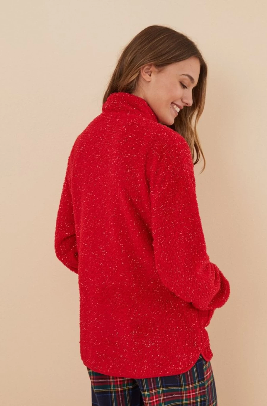"WOMEN'SECRET Fluffy Lurex Jacket for Women - Sparkling Comfort & Style"