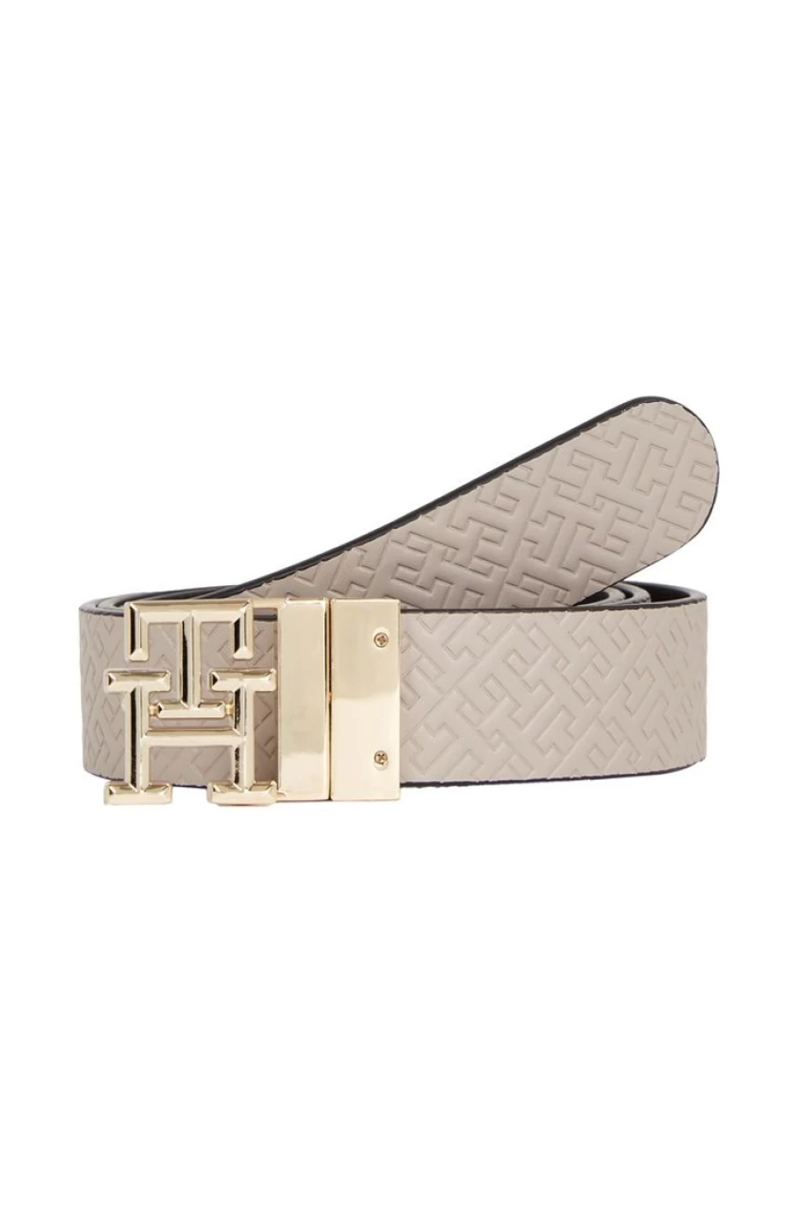 TOMMY HILFIGER Women's Reversible Monogram Napa Leather Belt in Multi-Color