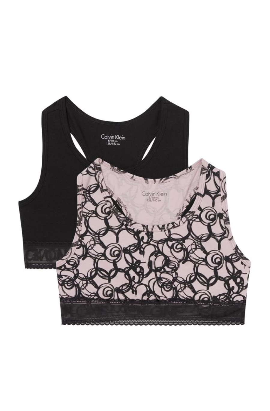 2 Pack Calvin Klein Girls Bralettes - Soft Comfort Cotton Underwear for Teens