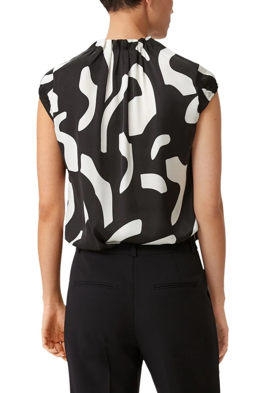 "COMMA Women's Elegant Satin Blouse with Gatherings - Chic & Stylish Top"