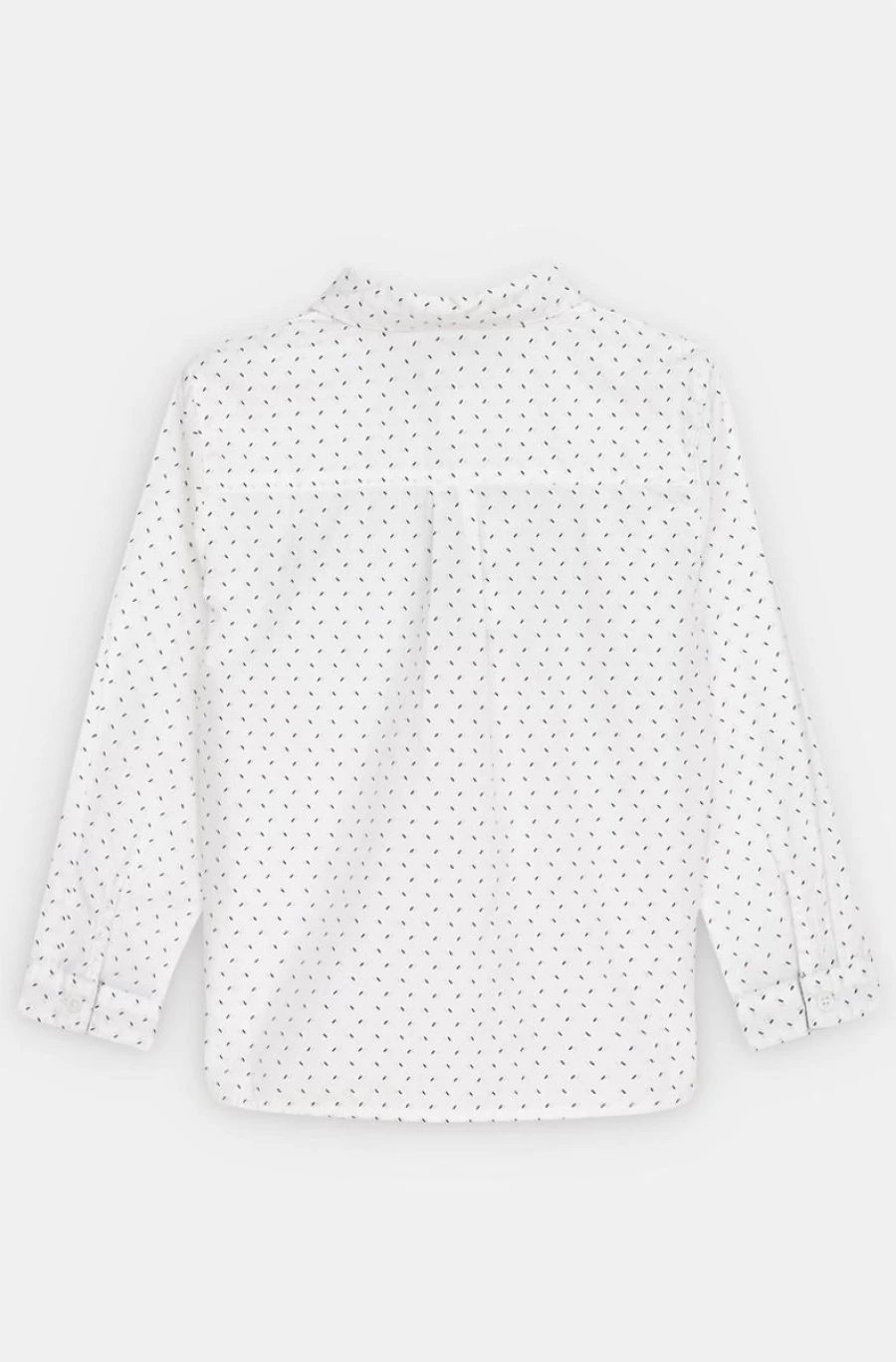 Benetton Boys White Cotton Shirt with Micro-Pattern - Classic Comfort & Style