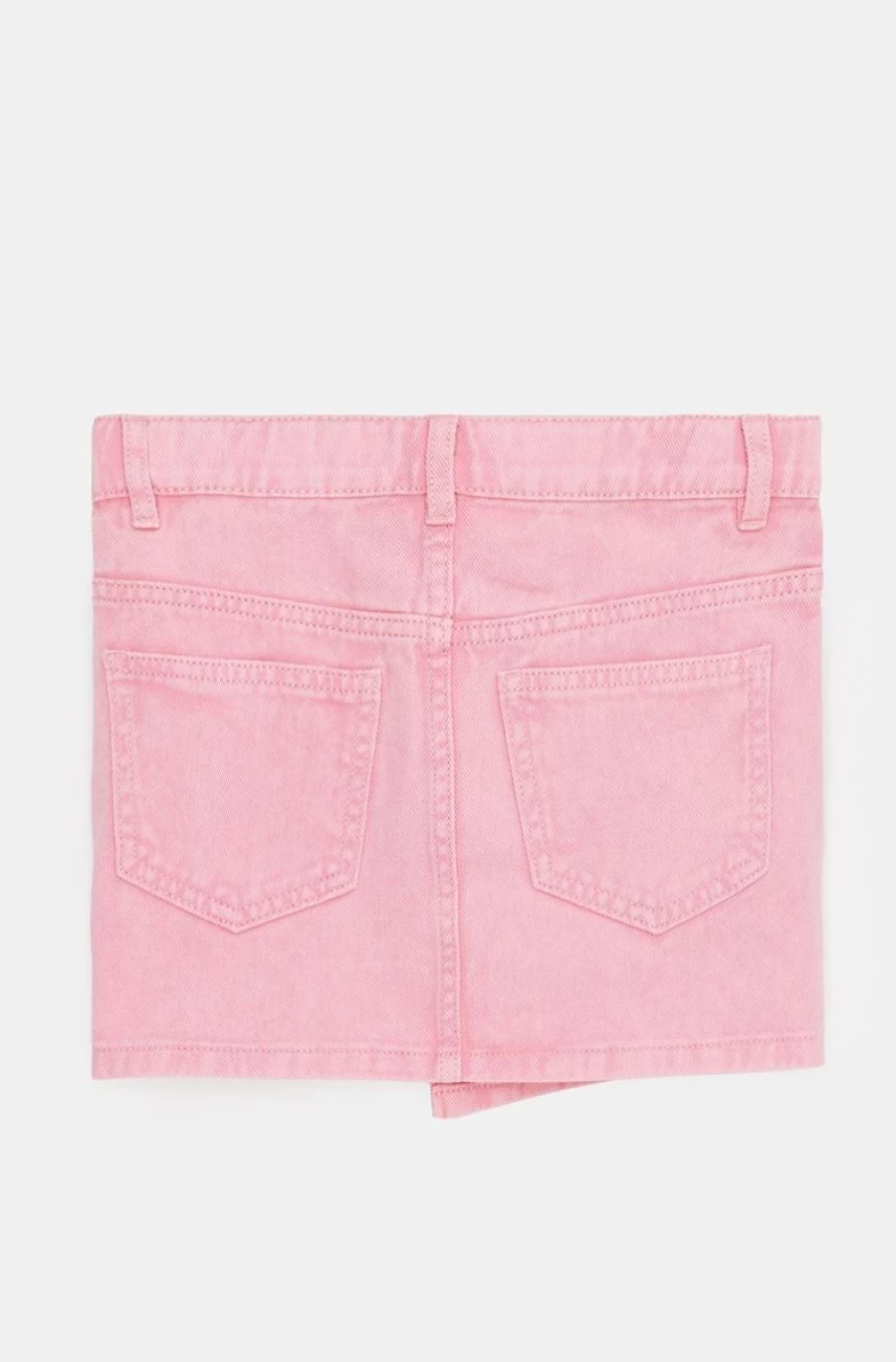 BENETTON Pink Denim Miniskirt for Girls with Decorative Buttons