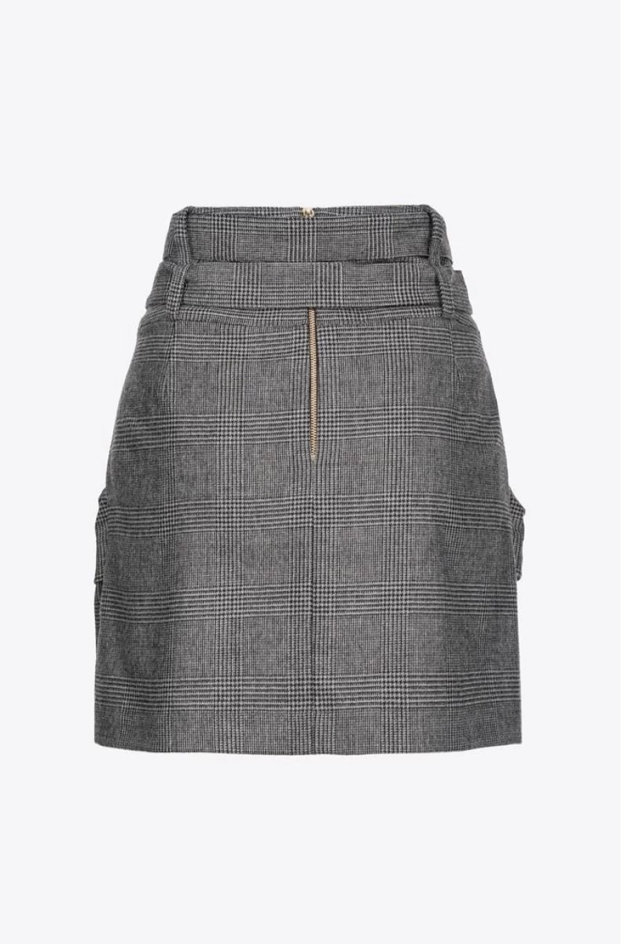PINKO Women's Prince Of Wales Check Double-Belted Mini Skirt
