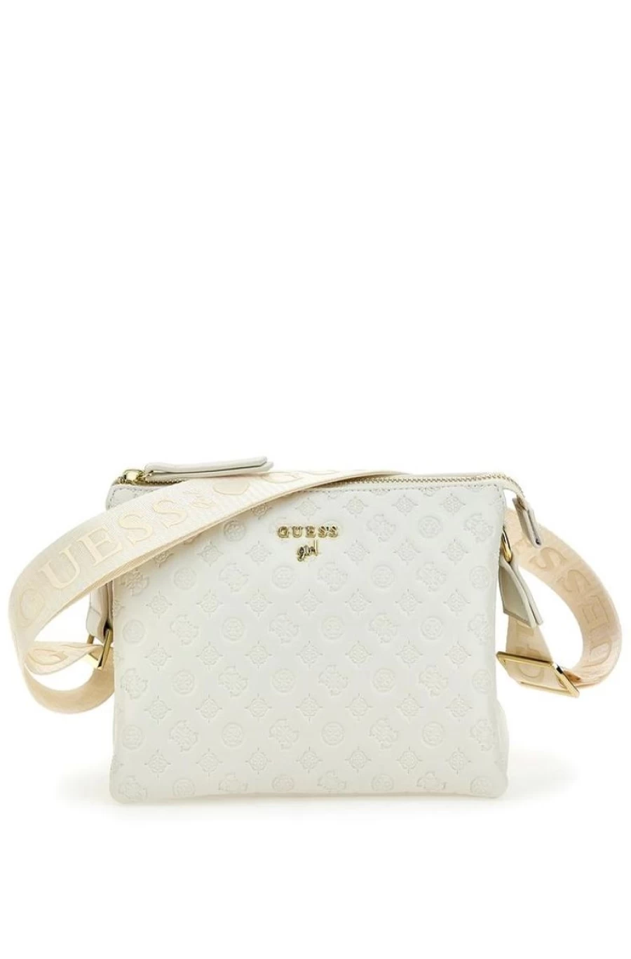 GUESS Girls' Embossed Logo Leather Crossbody Bag for Women Fashionable & Stylish Purse