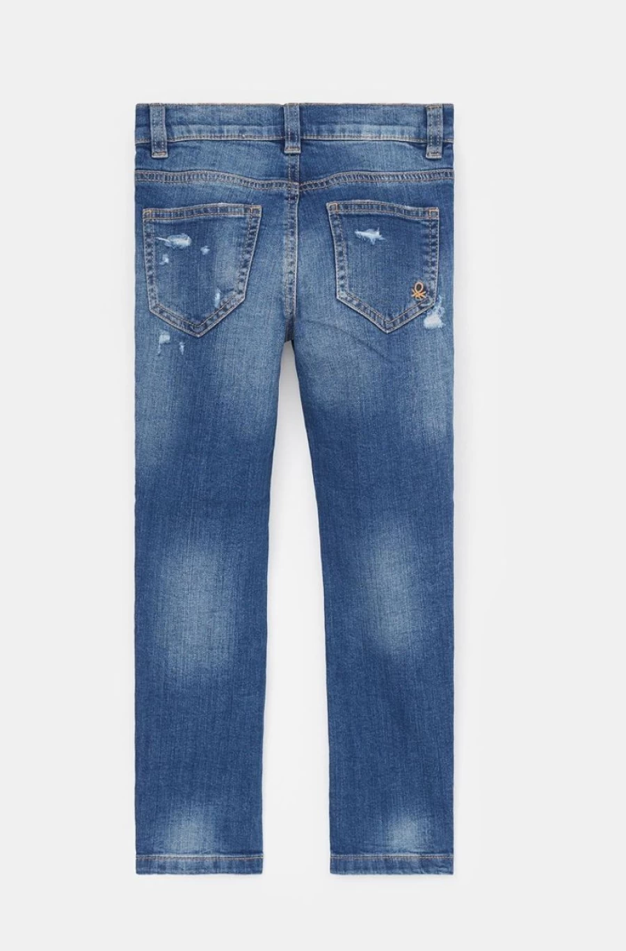 BENETTON Girls' Blue Skinny Fit Ripped Jeans for Stylish Outfits