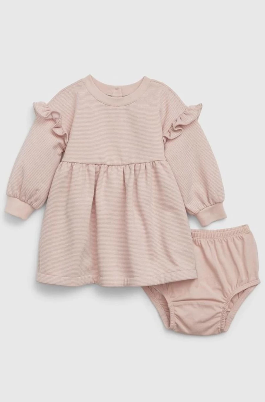 GAP Girls Baby Ruffle Sweatshirt Dress in Dull Rose - Soft Casual Toddler Outfit