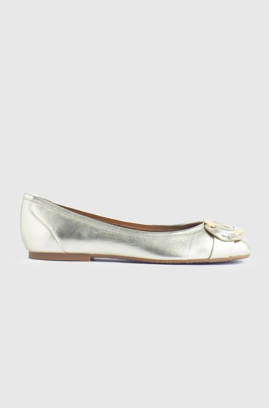 SEE BY CHLOÉ Women's Silver Ballet Flats - Chany Style Comfortable Shoes