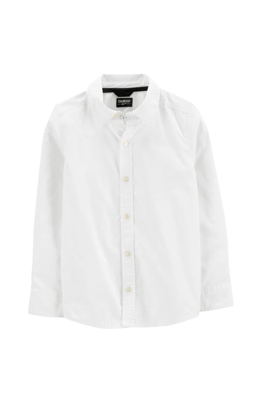CARTER'S Boys White Cotton Button-Front Shirt for Toddlers