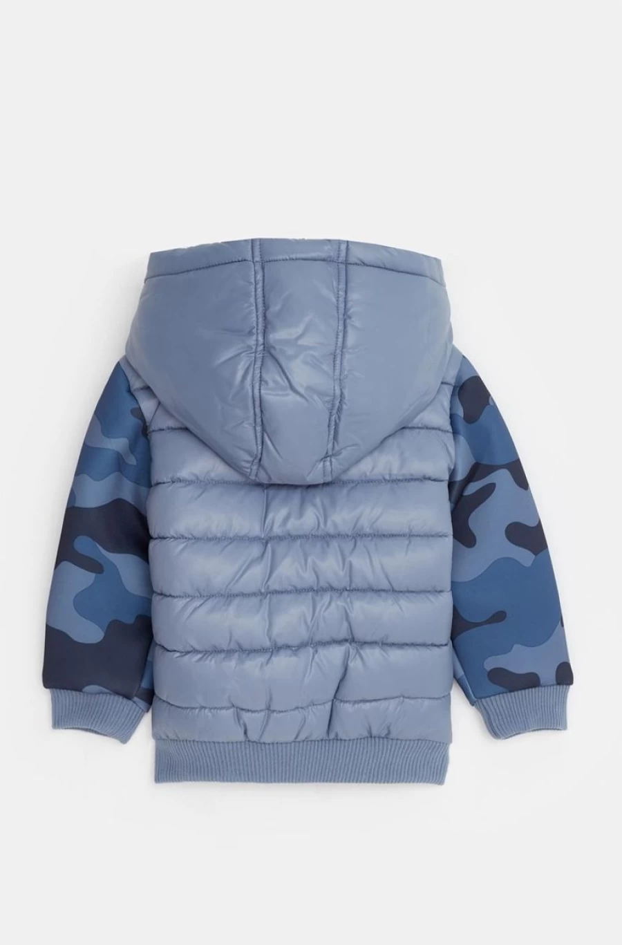 Benetton Boys' Quilted Jacket with Camouflage Neoprene Sleeves – Lightweight Outdoor Wear