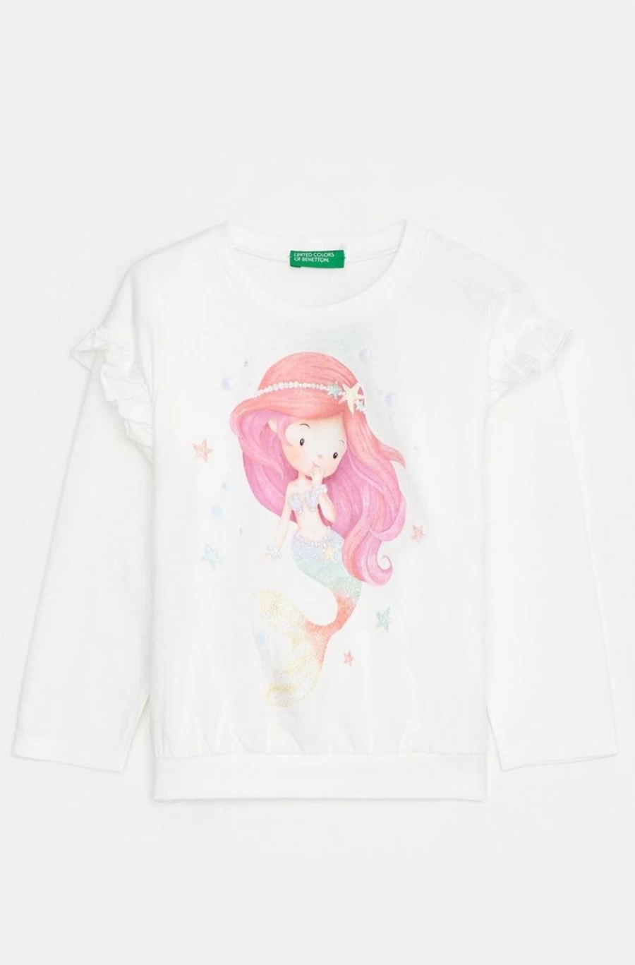 Benetton Girls' Multi-Color Long Cotton Pyjamas for Comfortable Sleepwear