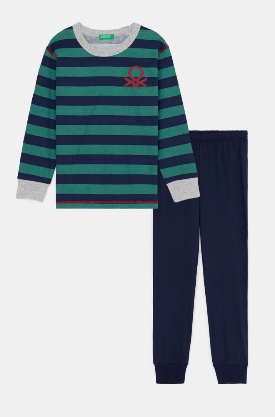 Benetton Boys' Multi-Color Long Cotton Pyjamas for Comfortable Sleepwear