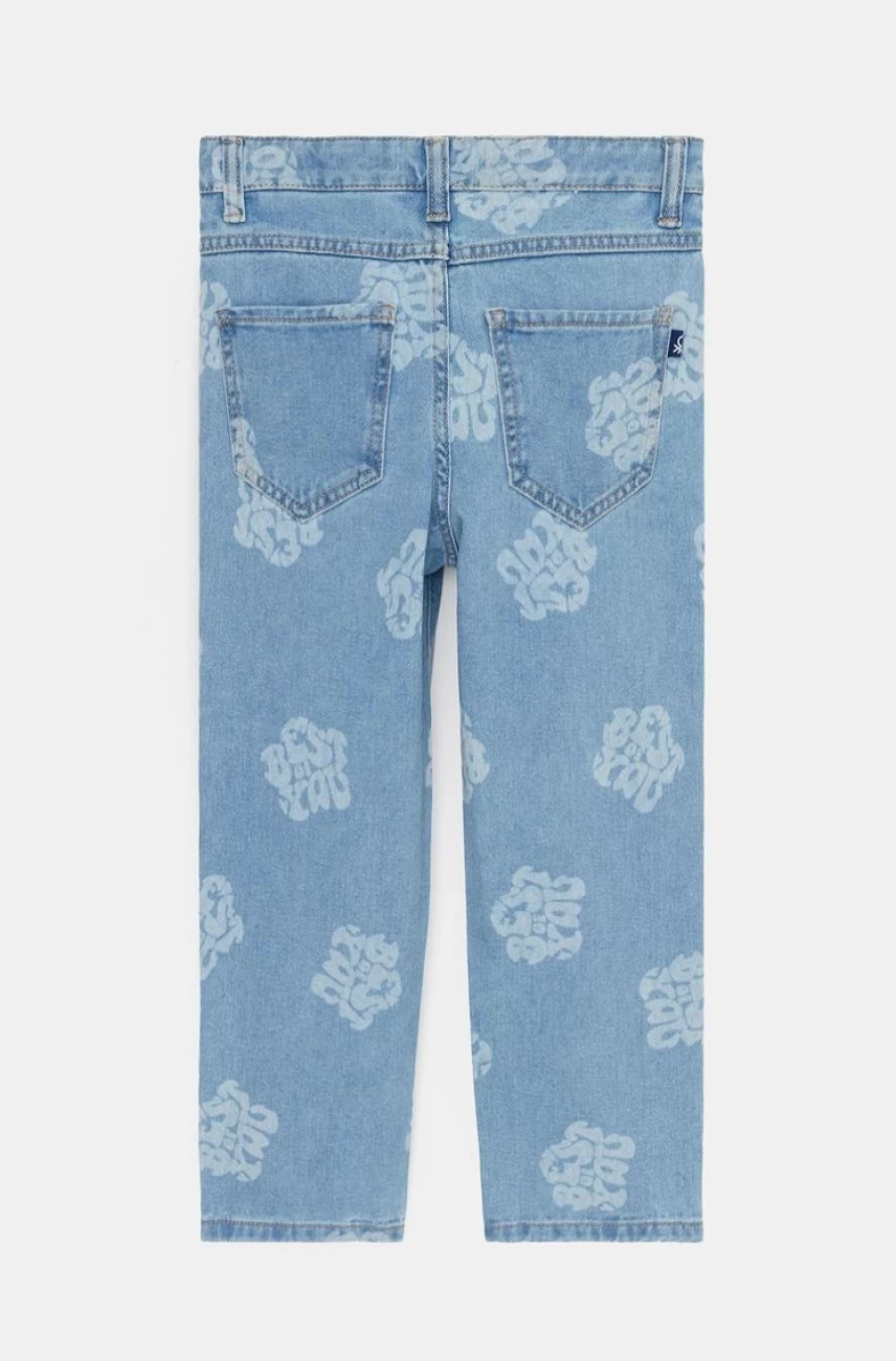 BENETTON Girls' Blue Straight Fit Jeans for Comfort and Style