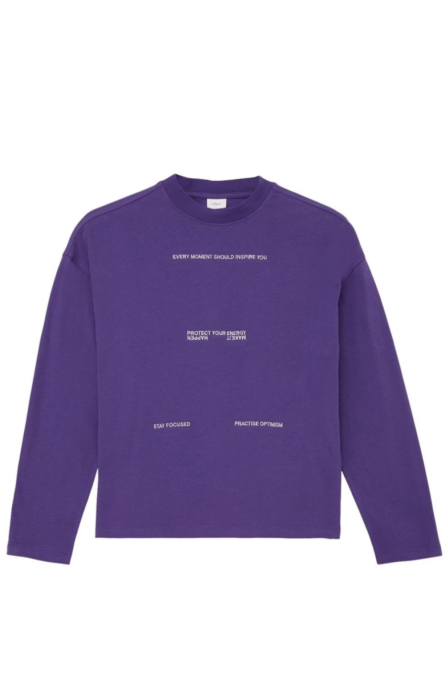 S.OLIVER Girls' Violet Long Sleeve Printed Top