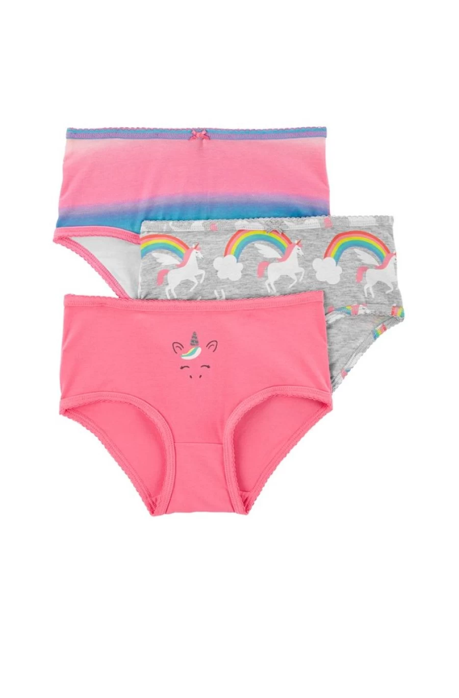 Carter's Girls 3-Pack Soft Stretch Cotton Underwear - Comfortable Kids Undies