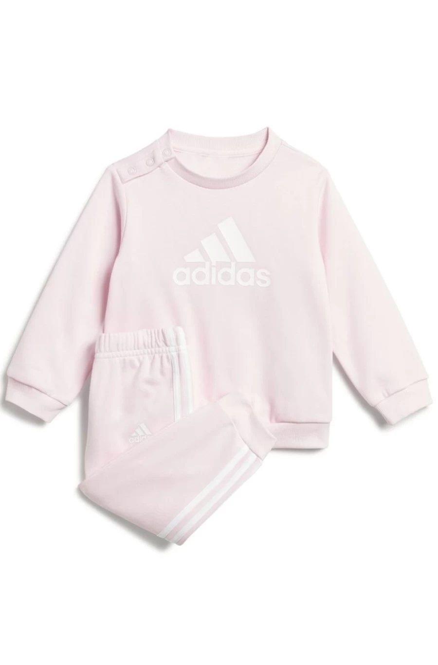 Adidas Girls Pink French Terry Jogger Pants - Sporty Badge Design