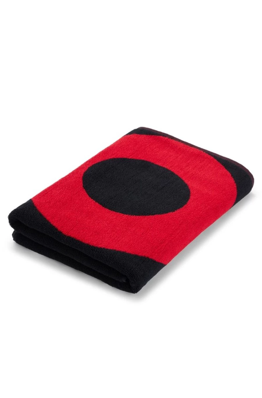 "HUGO BOSS Men's Organic Cotton Beach Towel with Red Logo"