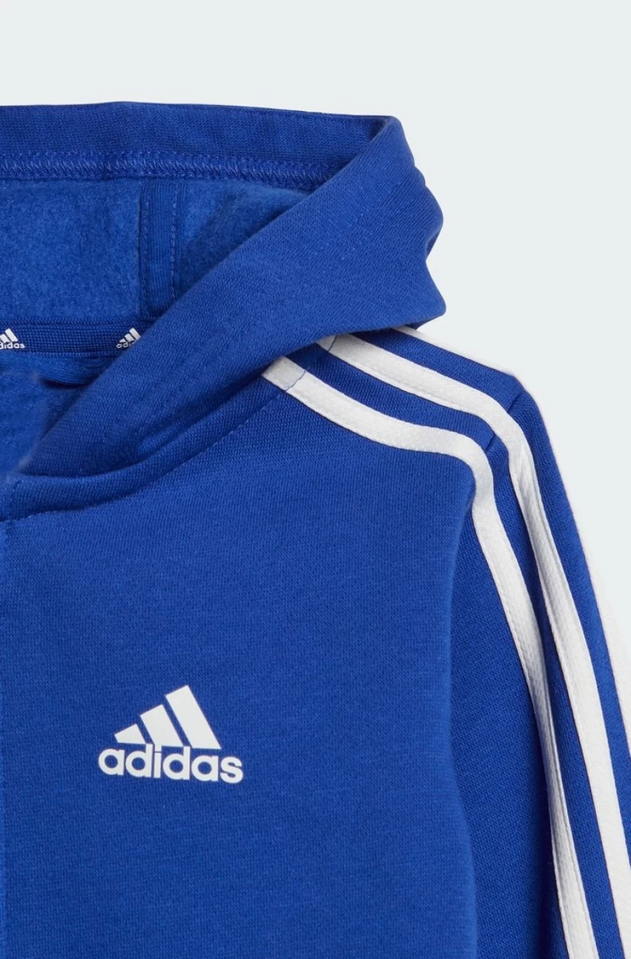 Adidas Boys' Blue-Grey Essentials Full-Zip Hooded Jogger Set