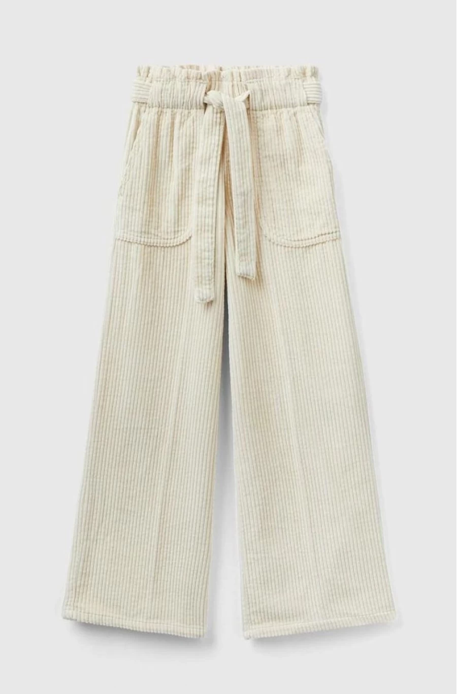 Benetton Girls Cream Corduroy Palazzo Trousers for Comfort & Style